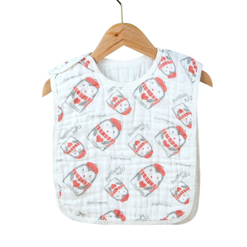 Khăn Lau Nước Bọt Chất Liệu Cotton Gạc Mềm In Họa Tiết Hoạt Hình Cho Bé Sơ Sinh