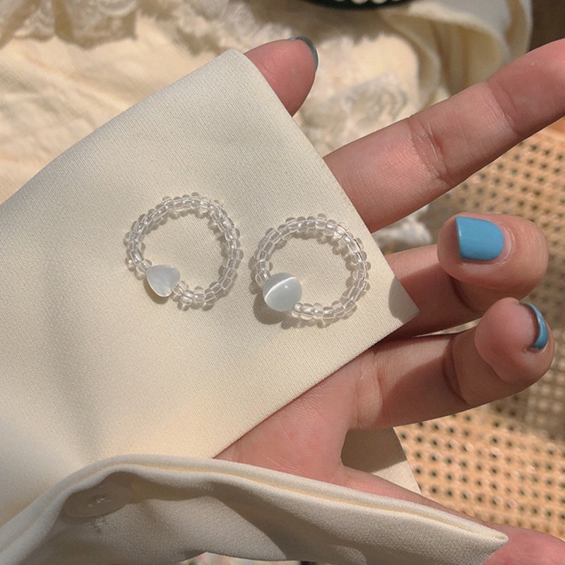 Thời Trang Nhẫn Đính Đá opal Nhân Tạo Hình Vỏ Sò / Trái Tim Cho Nữ