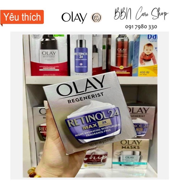 Kem Olay ban đêm: Olay Retinol 24 night hydrating móiturizer 48g [USA] | BigBuy360 - bigbuy360.vn