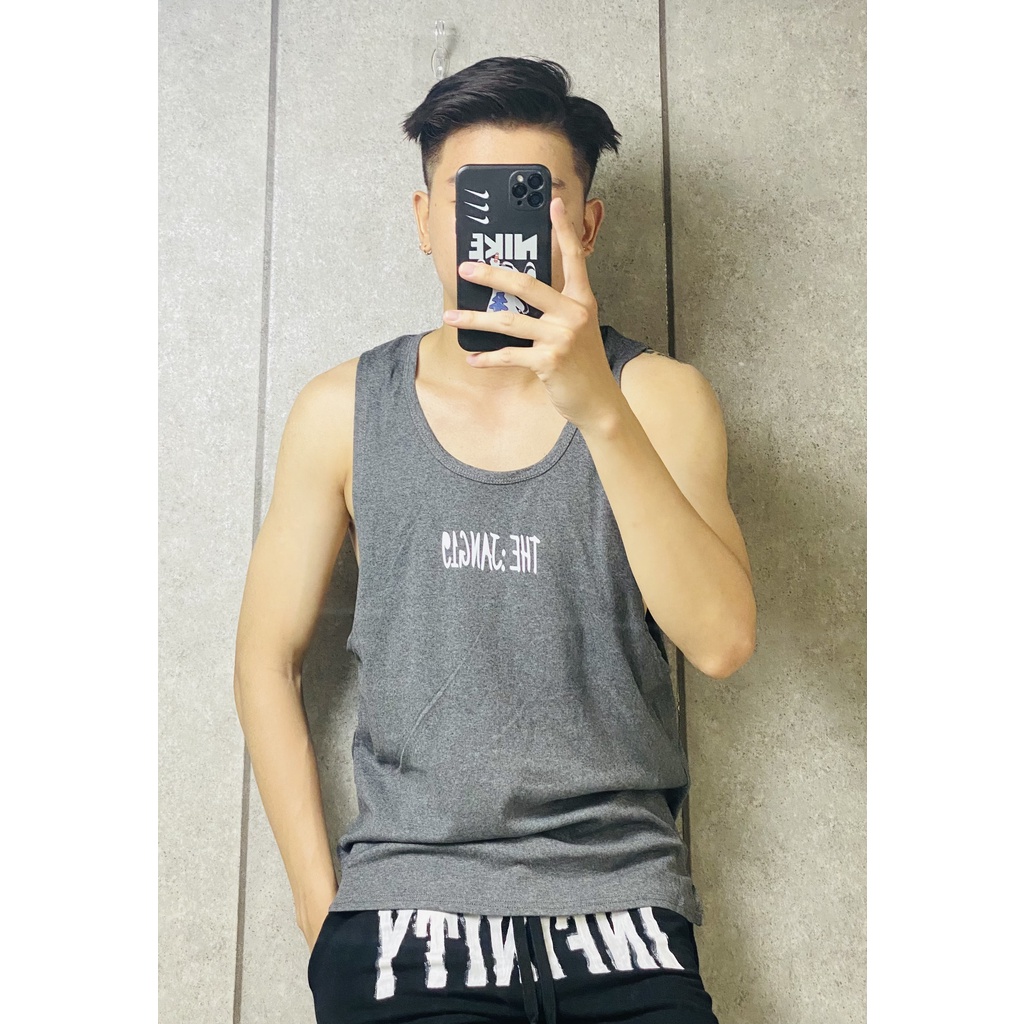 Áo Tank -Top Nam Hở Sườn Đuôi Tôm Chất Liệu Cotton Thương Hiệu Jang19