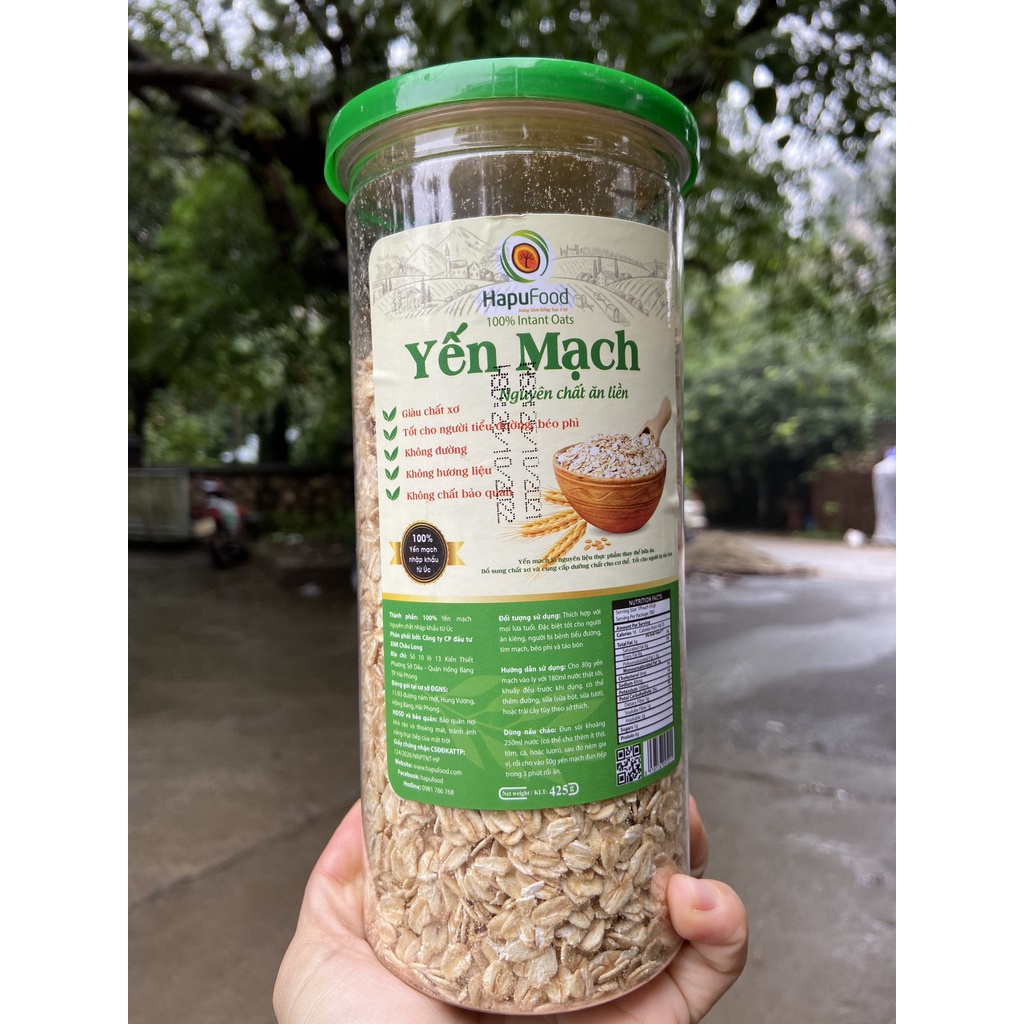 YẾN MẠCH NGUYÊN CHẤT ĂN LIỀN HAPUFOOD 425G