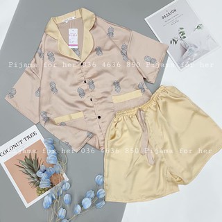 Đồ Bộ Pijama - BỘ LỤA SATIN CỘC- ĐÙI SIÊU HOT