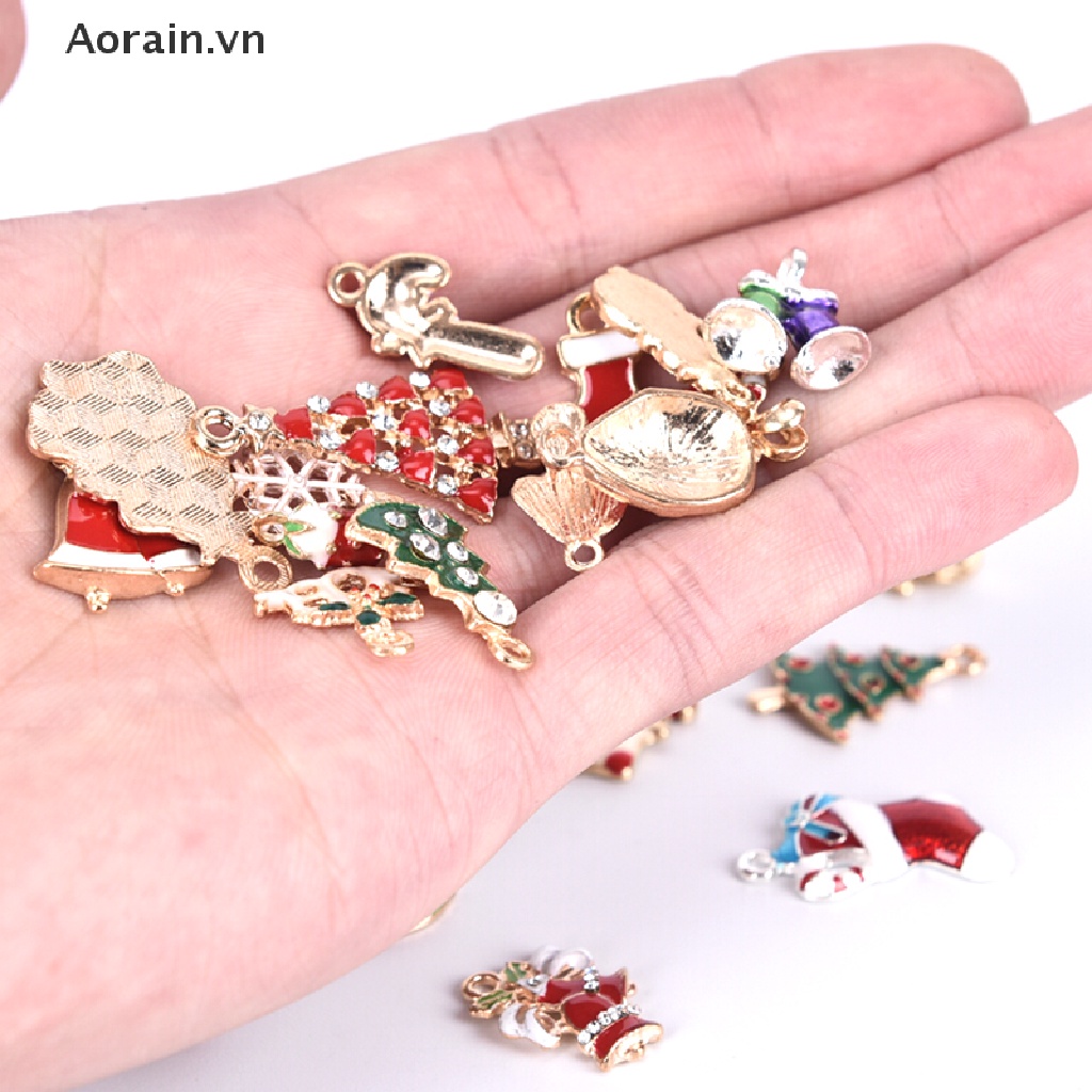 Bộ 20 Phụ Kiện Trang Trí Giáng Sinh Bằng Hợp Kim Tráng Men Xinh