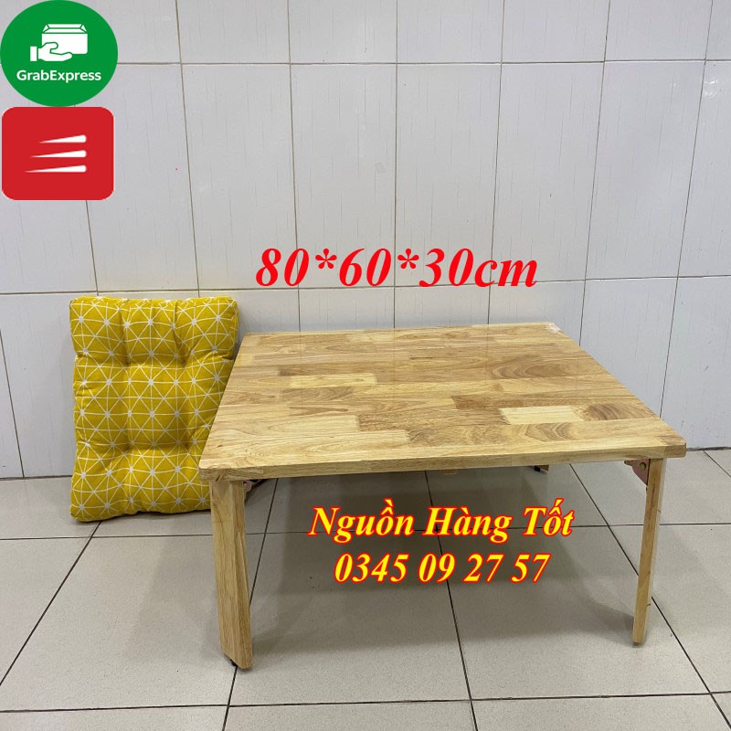 Bàn Trà Gỗ 80x60cm Chân Bánh Mì Kiểu NHẬT Ngồi Bệt Gấp Gọn