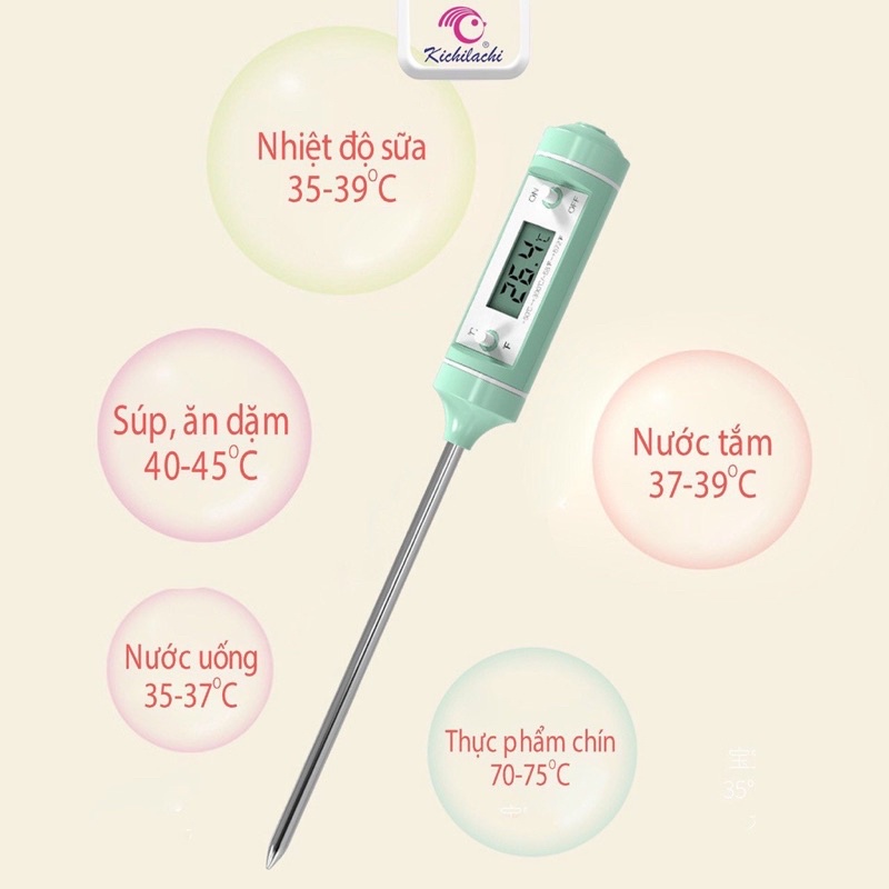 Nhiệt kế đo sữa , đo nước Kichi chính hãng