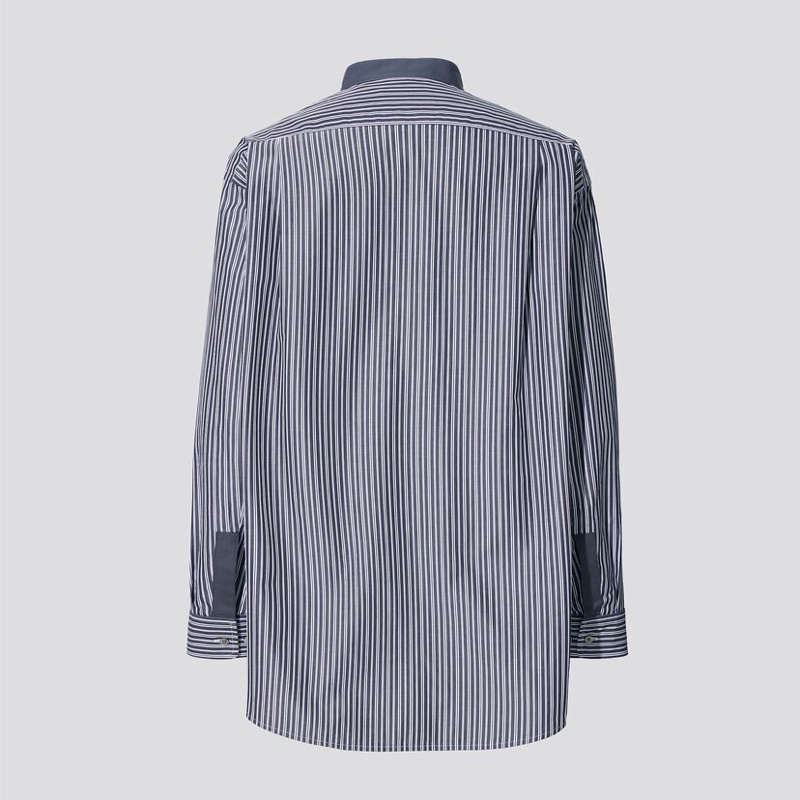 Áo sơmi UNIQLO +J SUPIMA COTTON OVERSIZED STAND COLLAR SHIRT