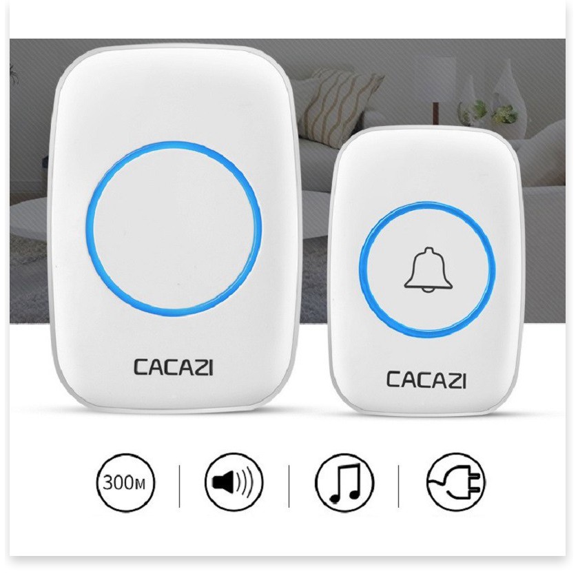 Chuông cửa không dây SALE ️ Bộ chuông cửa Cacazi cắm điện trực tiếp gồm 38 kiểu chuông chống nước 9472