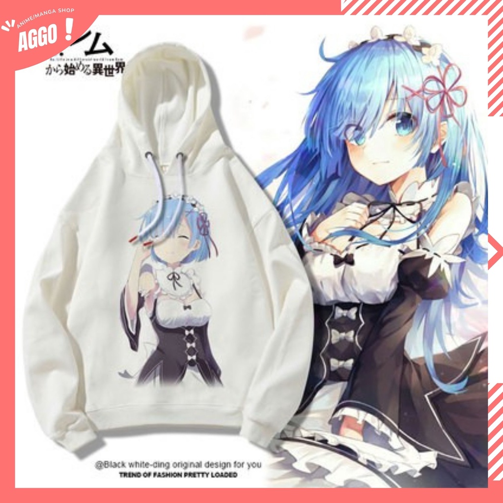 Áo Hoodie Nỉ Ấm Anime Re:Zero Rem & Ram