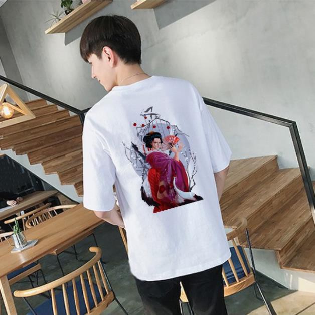 FREE SHIP Áo Thun Tay Lỡ Unisex Trắng Nico Robin One Piece Múa Quạt