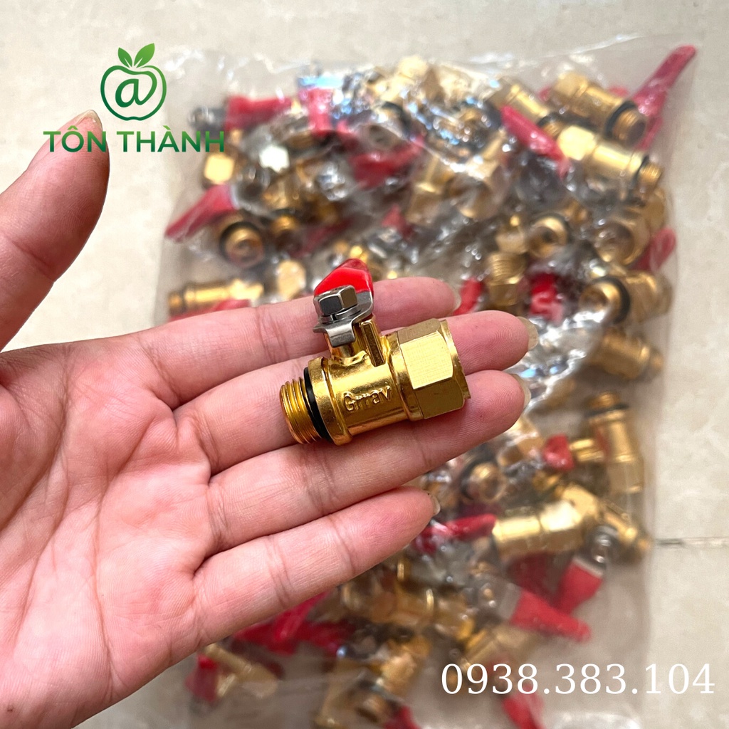 VAN KHÓA NƯỚC KHÓA HƠI VAN BI ĐỒNG 1 ĐẦU 2 ĐẦU RĂNG ĐÀI LOAN