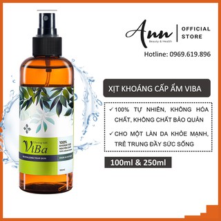 Xịt khoáng tươi ViBa 250ml cấp ẩm, dưỡng da, làm dịu, cân bằng da – Đại lý chính hãng Annshop