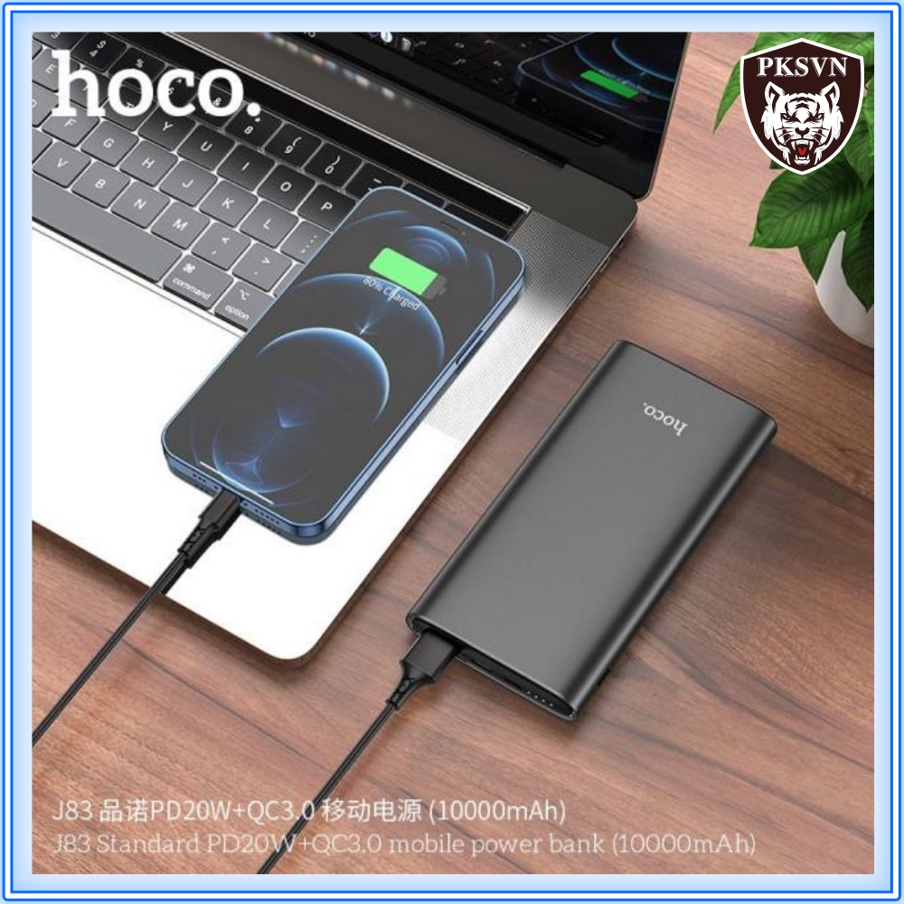 Sạc Dự Phòng Sạc Nhanh PD 20W Chính Hãng Hoco J83 - Pin Dự Phòng 10000mAh Siêu Mỏng Chuẩn QC 3.0, Type C - BH 12 Tháng