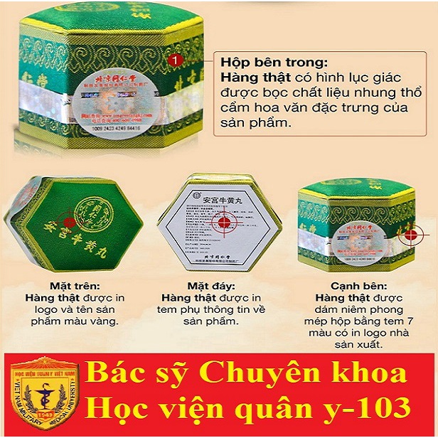 an cung ngưu hoàng hoàn nhung xanh