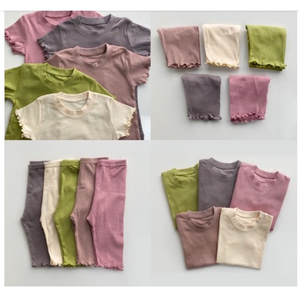 Bộ thun cotton xuất xịn Isoop bé gái dư xịn
