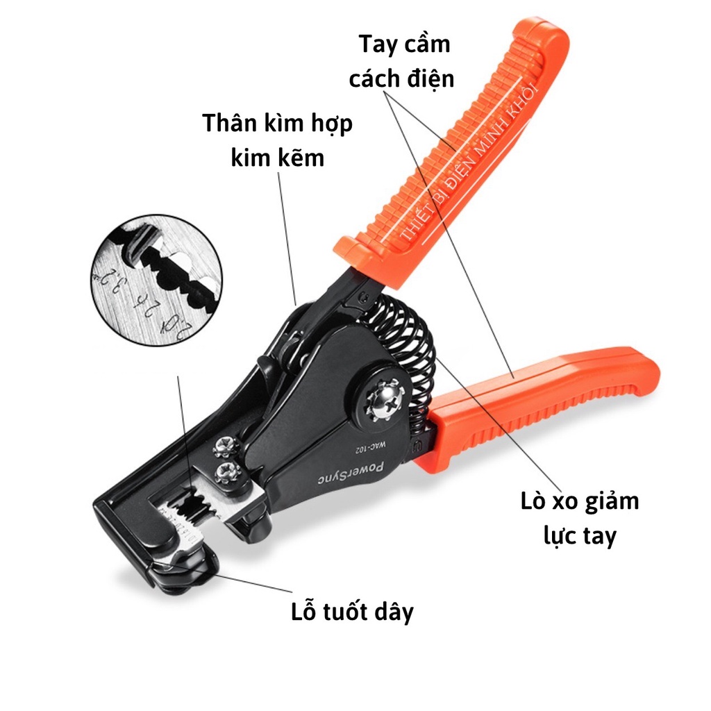 Kìm Tuốt Dây Điện, Dây Cáp Tự Động Đa Năng Cao Cấp Rdeer, kìm cắt dây