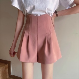 Quần ngắn ống rộng lưng cao Quần chữ A thông thường dành cho nữ