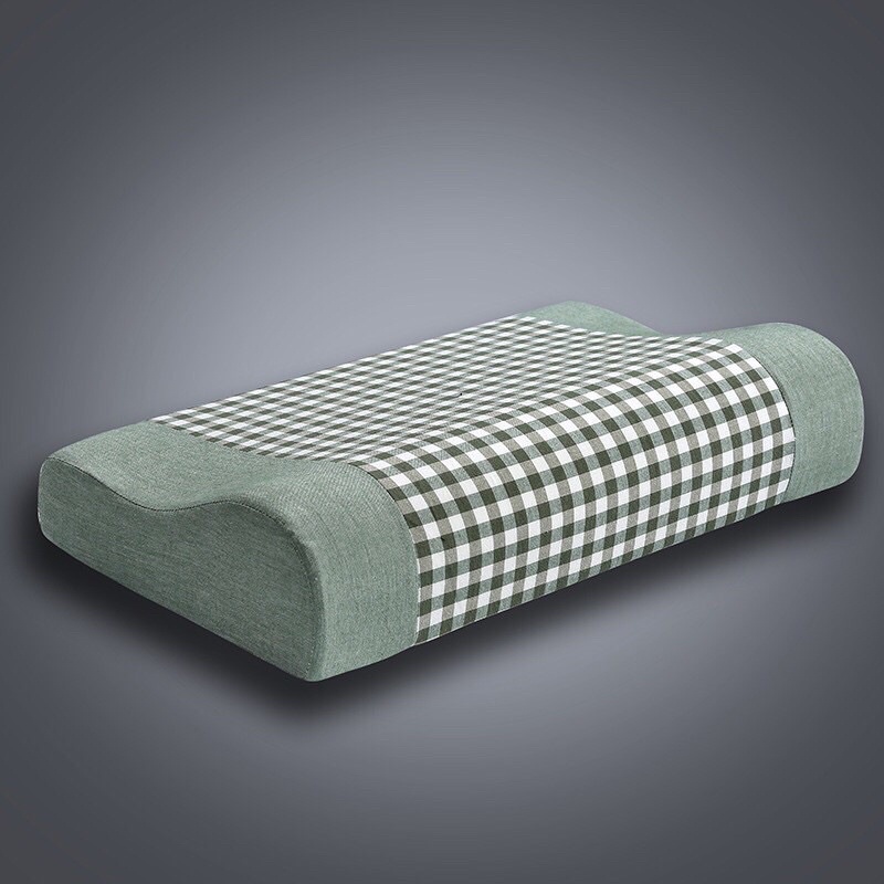 Gối Cao Su Non Định Hình Lượn Sóng Có Vỏ Kẻ Cotton Khoá Kéo Người Lớn Hàng Nhập Khẩu Loại 1 Size 30x50x10x7cmfn