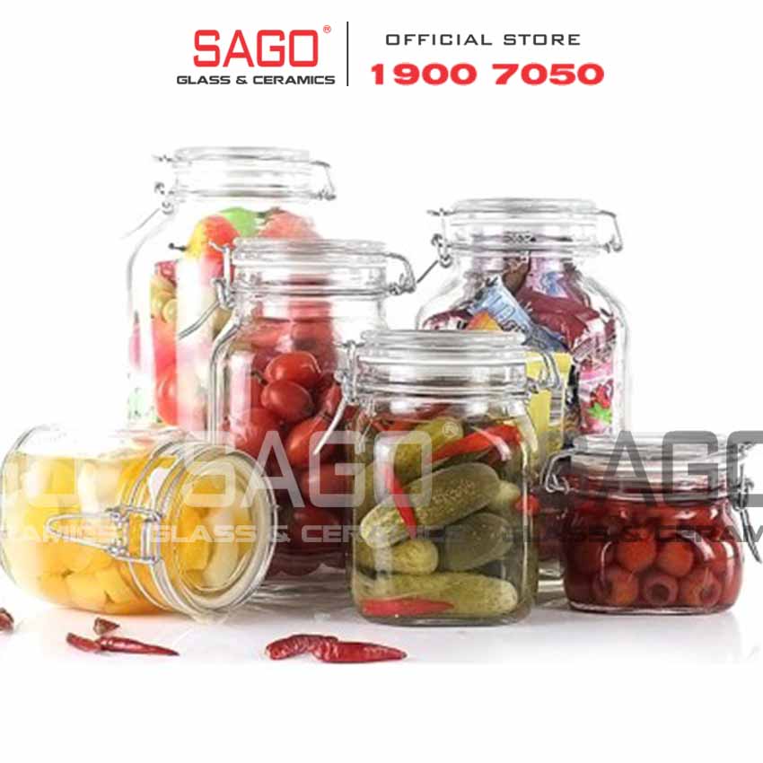 Hũ thuỷ tinh Italy Fido Nắp Cài Cao cấp
