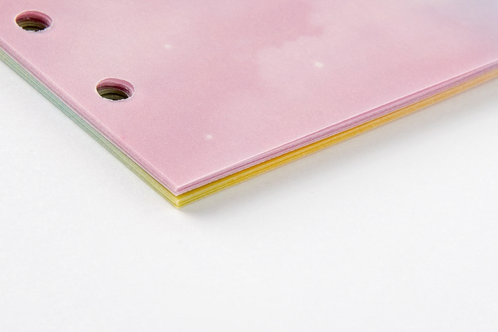 Giấy Trang Trí ARTBOX Hàn Quốc Có Đục Lỗ Bìa Nhuộm Màu Cầu Vồng Cỡ A6