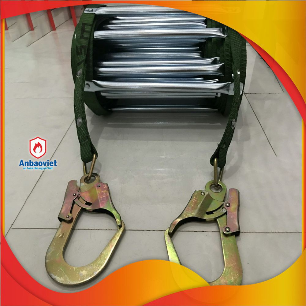 Thang dây thoát hiểm dài 20 mét bao gồm cặp móc chịu lực, chống rỉ, chống ăn mòn