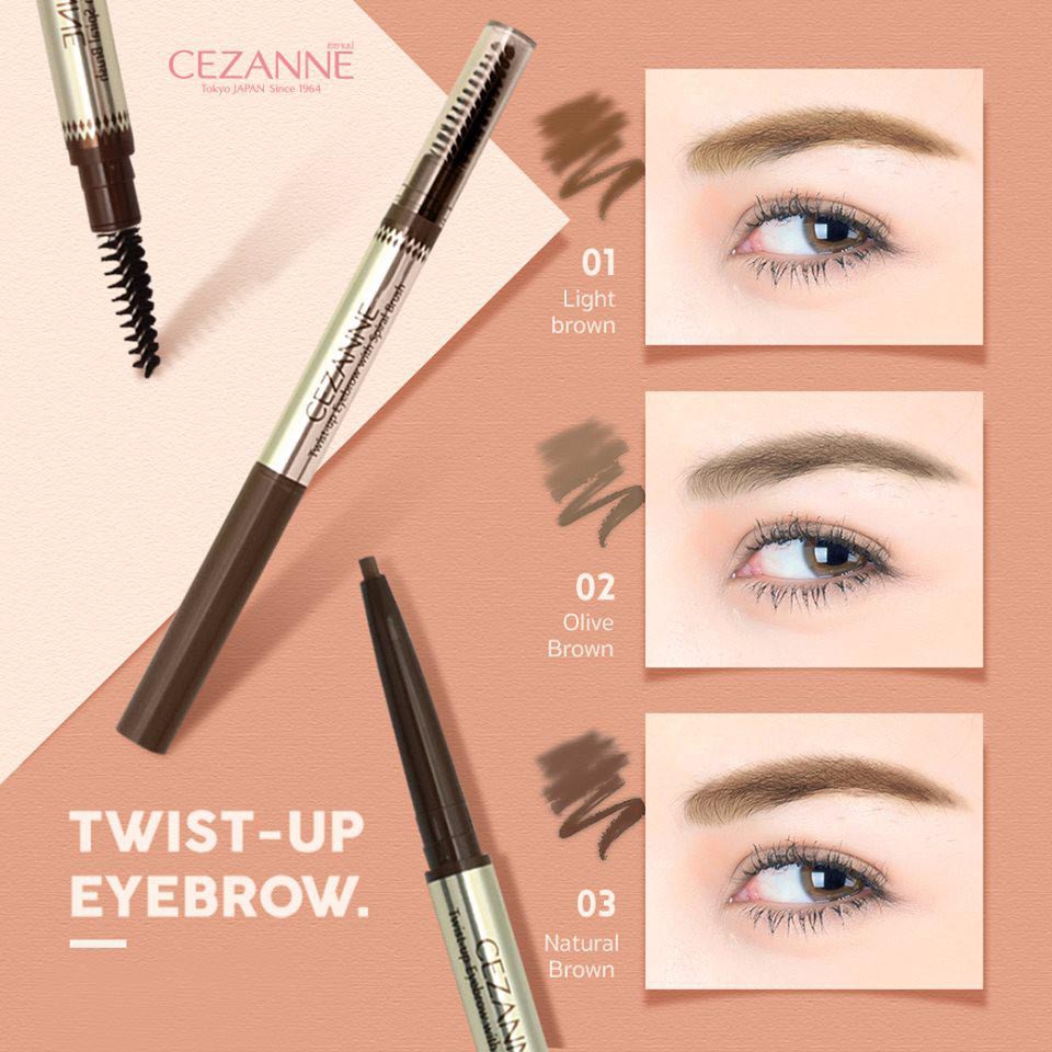 Bút Kẻ Lông Mày Cezanne Twist-Up Eyebrown With Spiral Brush 0.23g - 03