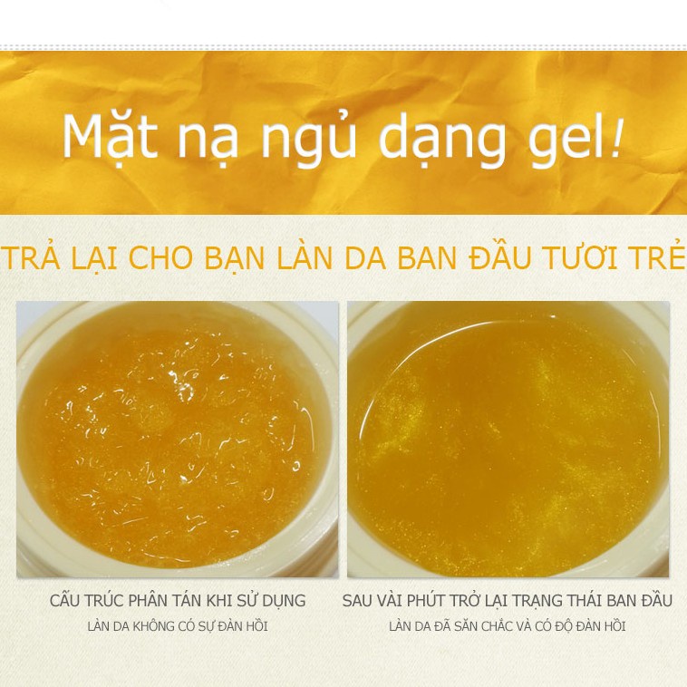 Mặt Nạ Ngủ Gold Collagen Tăng Sinh Collagen Tái Tạo Da Là Phẳng Nếp Nhăn - Làn Da Trở Lên Căng Bóng Ẩm Mịn