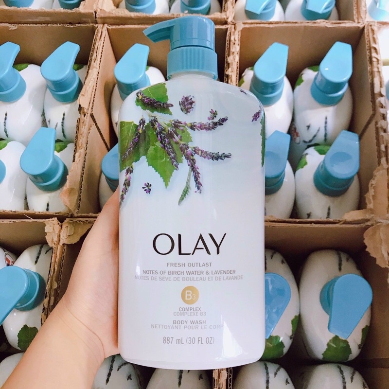 Sữa tắm Olay Fresh outlast Purifying water and lavender có vòi 887ml