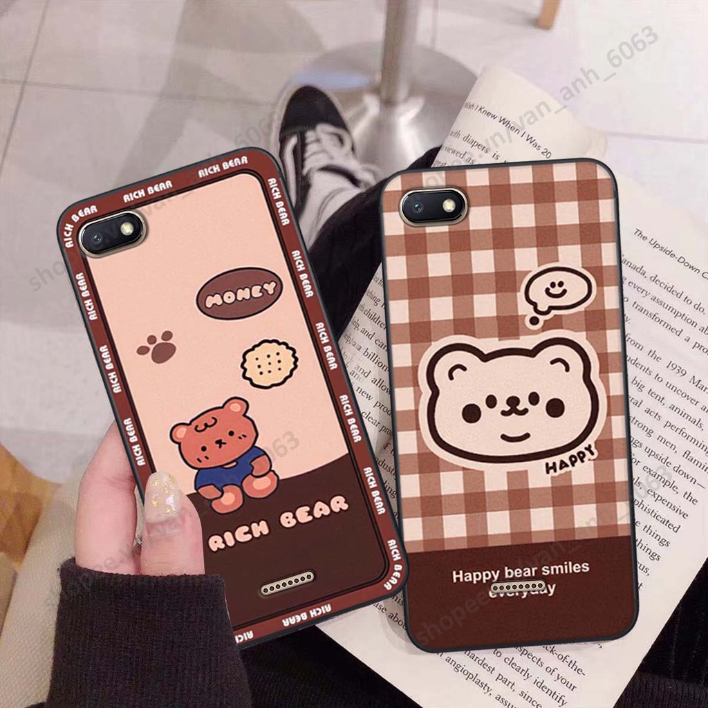 Ốp lưng Xiaomi Redmi 4A / 5A / 6A in hình hoa, gấu rich bear nghệ thuật, thời trang