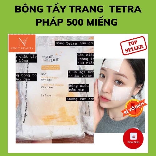 Bông Tẩy Trang Pháp, Tetra Medical Carrés de Coton 500 miếng