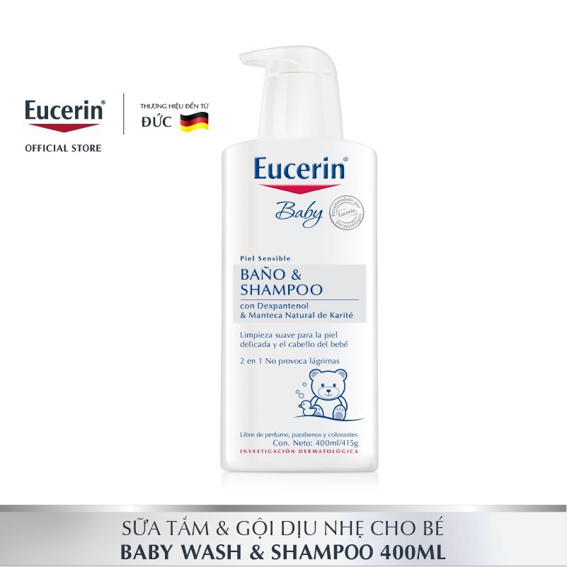 Sữa tắm gội dịu nhẹ cho bé Eucerin Baby Bano & Shampoo 400ml - 69728 [CHÍNH HÃNG] [HÀNG TỐT]