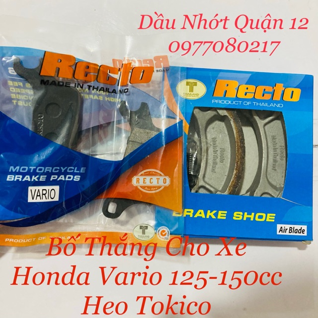 Honda Vario 125 - 150 Bố Thắng Đĩa Trước - Đùm Sau Thương Hiệu Recto - Thailand