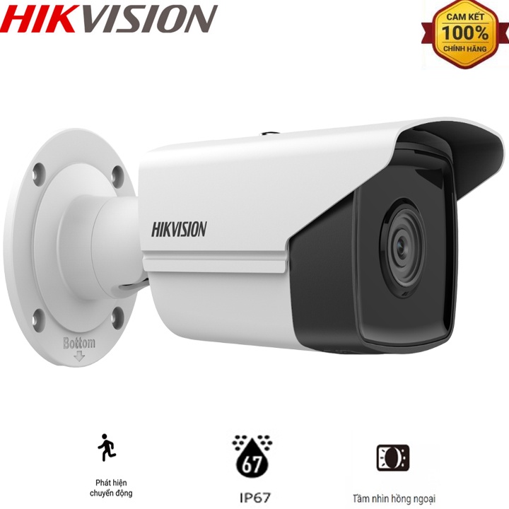 Camera IP thân trụ Hikvision DS-2CD2T23G2-2I, DS-2CD2T43G2-2I,DS-2CD2T63G2-4I 2MP~8MP chuẩn nén H.265+, chống nước
