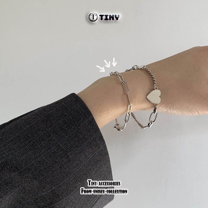 Vòng tay titan đơn giản phong cách Hàn Quốc cho cả nam và nữ hình dây xích sang chảnh hợp thời trang