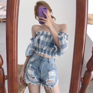 Áo kẻ trệt vai