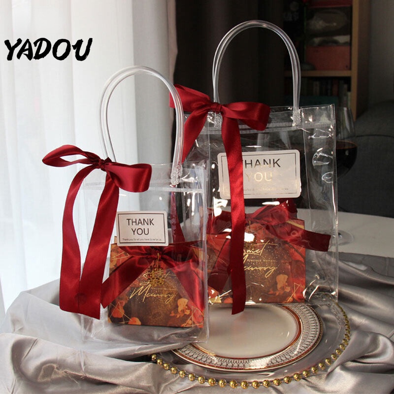 Túi đựng kẹo cưới YADOU bằng PVC trong suốt thiết kế sang trọng độc đáo