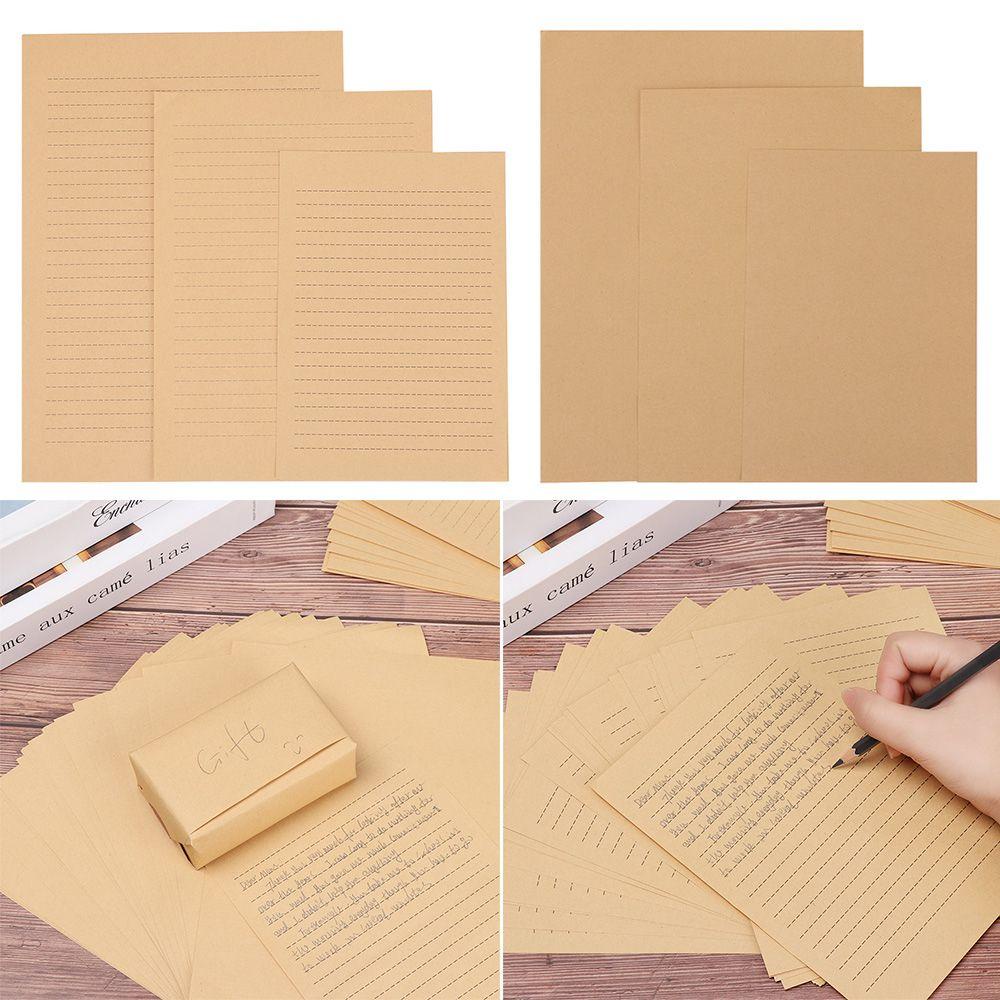 PISTA Set 25 Tấm Giấy Kraft Họa Tiết Chữ Kiểu Cổ Điển Dùng Để Viết Trang Trí Thủ Công