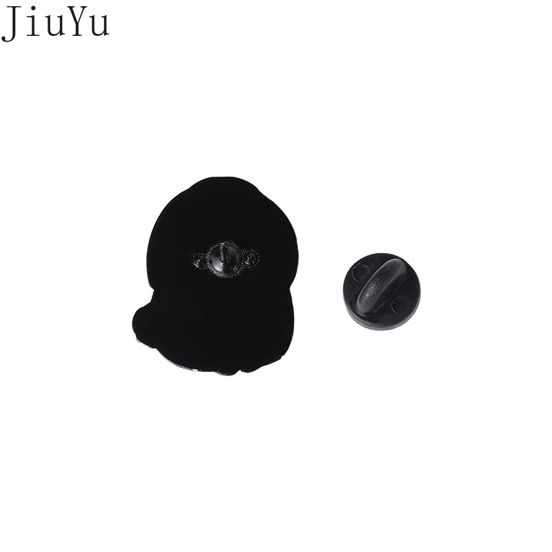 Ghim Cài Áo Kim Loại Tráng Men Hình Thỏ Đen Hoạt Hình Dễ Thương Vui Nhộn Đa Ứng Dụng