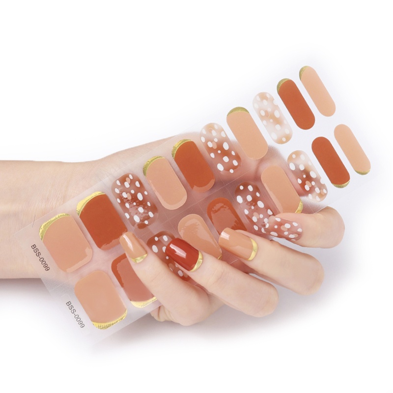 Set 20 Miếng Dán Gel Bán Nguyệt Trang Trí Móng Tay