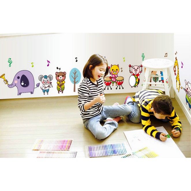 Decal trang trí tường Các Thú hợp ca mẫu 02