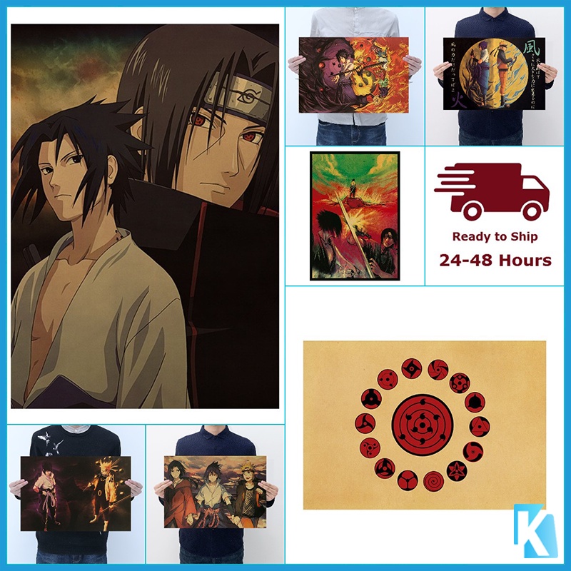 Giấy Dán Tường 50.5 * 35cm Hình Anime naruto sasuke itachi Sharingan Sharingan
