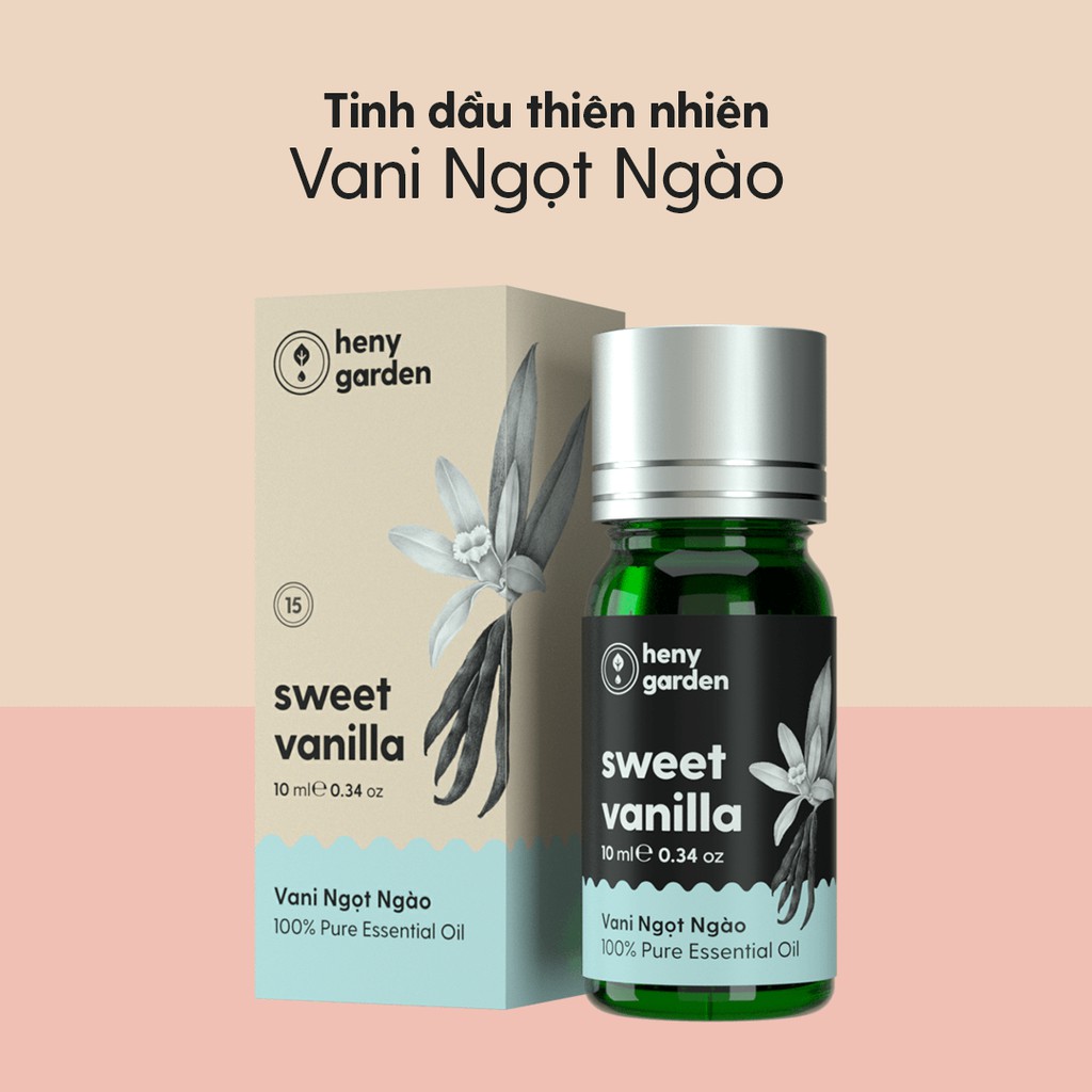 Tinh Dầu Vani Vanilla Organic Thiên Nhiên Nguyên Chất Đậm Đặc Xông Thơm Phòng, Làm Nến Thơm HENY GARDEN