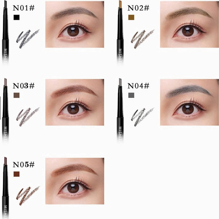 Bút chì kẻ lông mày 2 trong 1 tự động chống thấm nước lâu trôi Mishiti cho người mới trang điểm | BigBuy360 - bigbuy360.vn