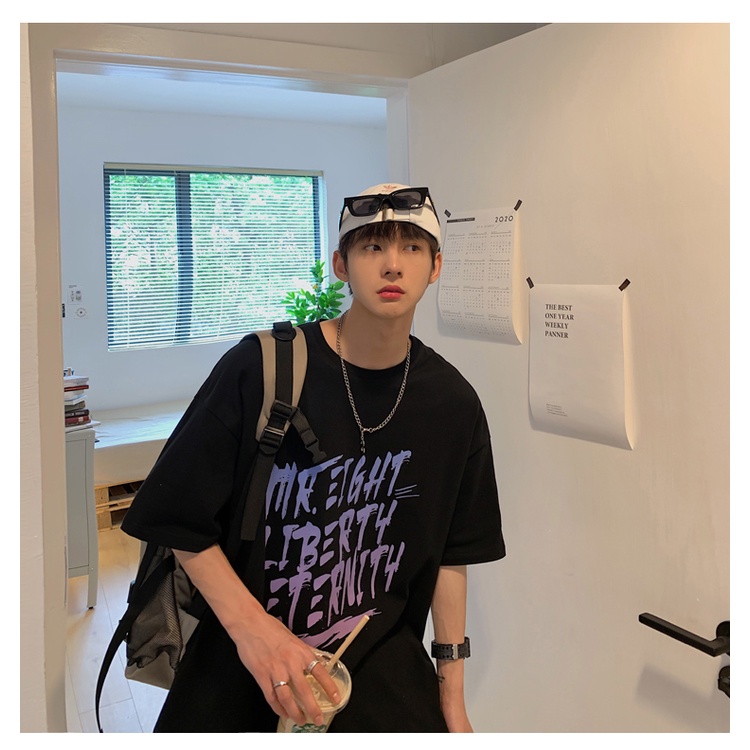 Áo Thun Tay Ngắn Dáng Rộng Thiết Kế Mới Có Size Lớn S-8Xl Thời Trang Mùa Hè Dành Cho Cặp Đôi