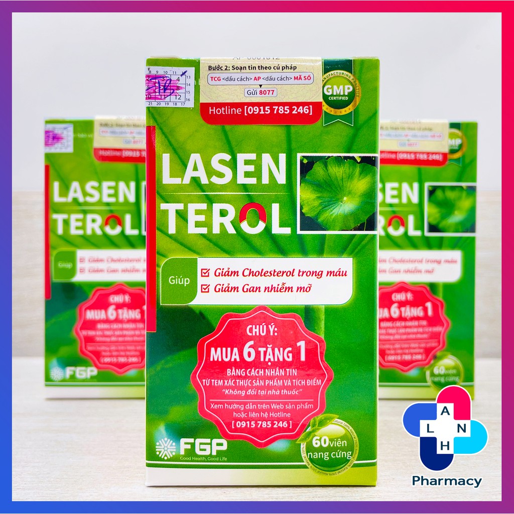 LASEN TEROL (Lọ 60 viên) - Hỗ trợ giảm Cholesterol trong máu, gan nhiễm mỡ.