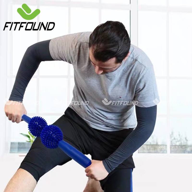Thanh Lăn 360 Độ Massage 2 Bóng Gai Mềm Mát Xa Cơ Bắp Muscle Roller Stick Giãn Cơ Dãn Cơ Tập Gym Yoga