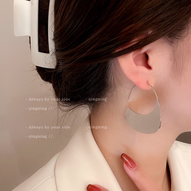 DREJEW Khuyên tai dạng móc hình nón mặt trời bằng thép titanium phong cách Hàn Quốc cá tính đơn giản dành cho nữ