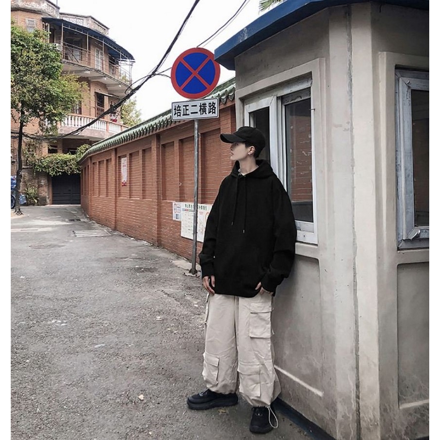 [Mã FASHIONMALLT4 giảm 15% tối đa 30K đơn 150k] Áo hoodie trơn MĐ A857 đen | BigBuy360 - bigbuy360.vn