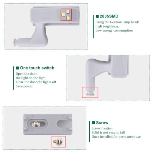 Đèn Led Gắn Bản Lề Tủ Quần Áo - Bật Tắt Khi Đóng Mở Cửa 88152 SỈ LẺ GIA DỤNG