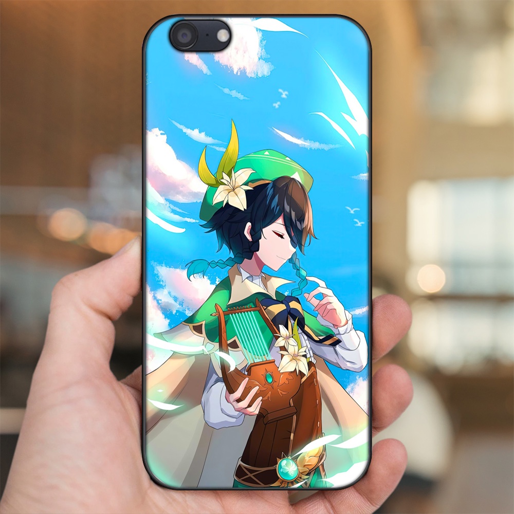 Ốp lưng Oppo A71 viền đen in hình Venti Genshin Impact