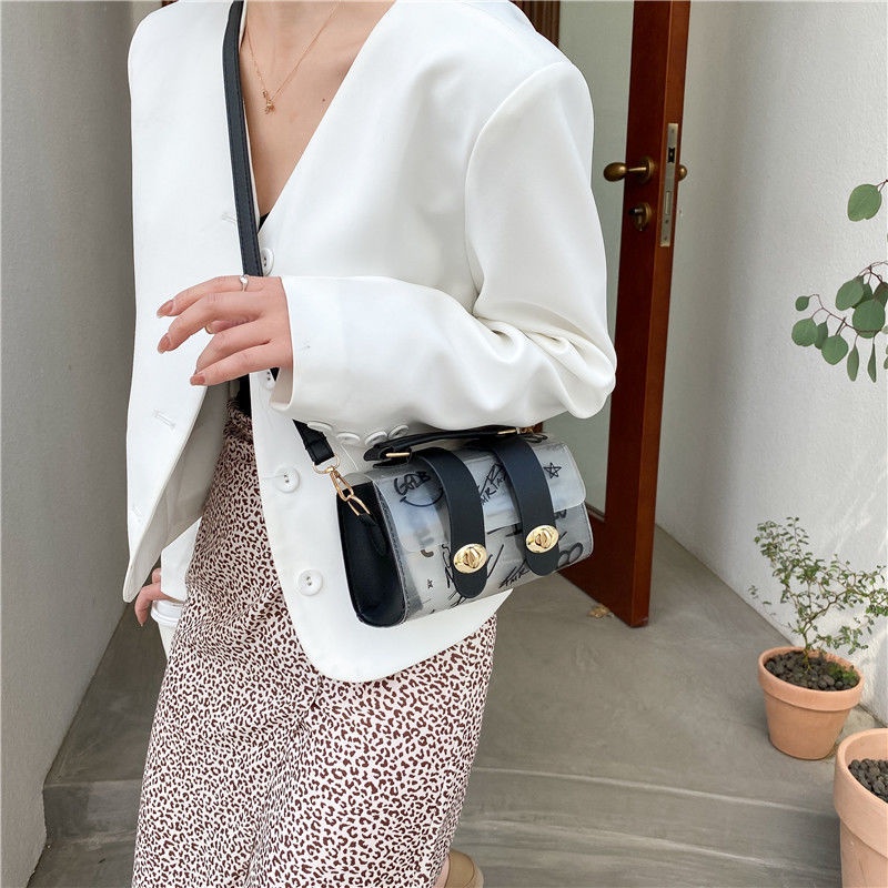 Túi Đeo Chéo Trong Suốt In Họa Tiết Thời Trang Cho Nữ